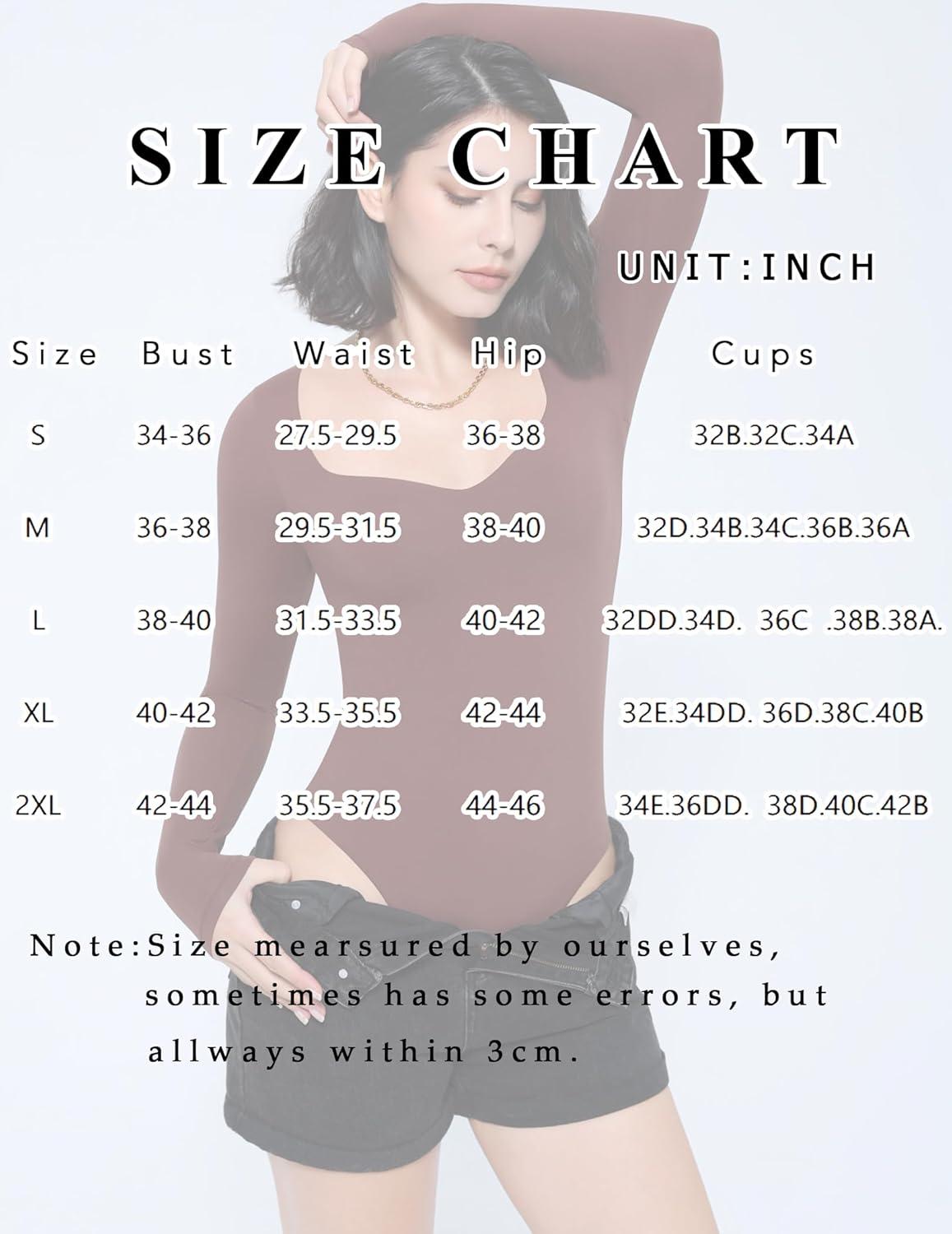 imageAvidlove Long Sleeve Bodysuits for Women Sexy Sweetheart Neck Going Out Outfits Double Lined BodysuitBrown