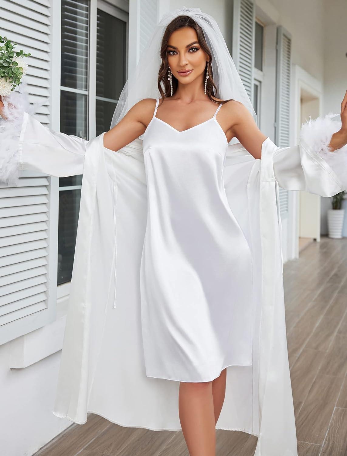 imageAvidlove Sexy Sleepwear for Women Satin Lingerie Chemise Slip Nightgown Dress