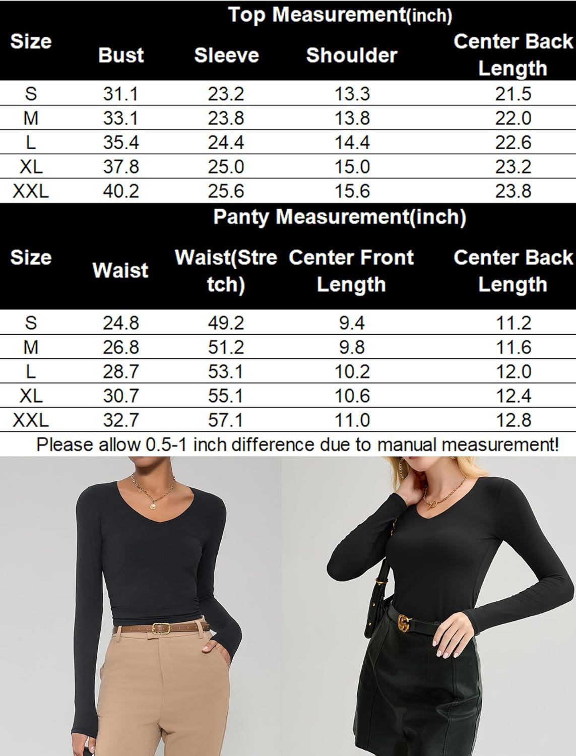imageAvidlove Womens Long Sleeve Tops Sweetheart Neck Y2k Double Lined Bodysuit Top Fitted Basic Tee Going Out ShirtsBlack