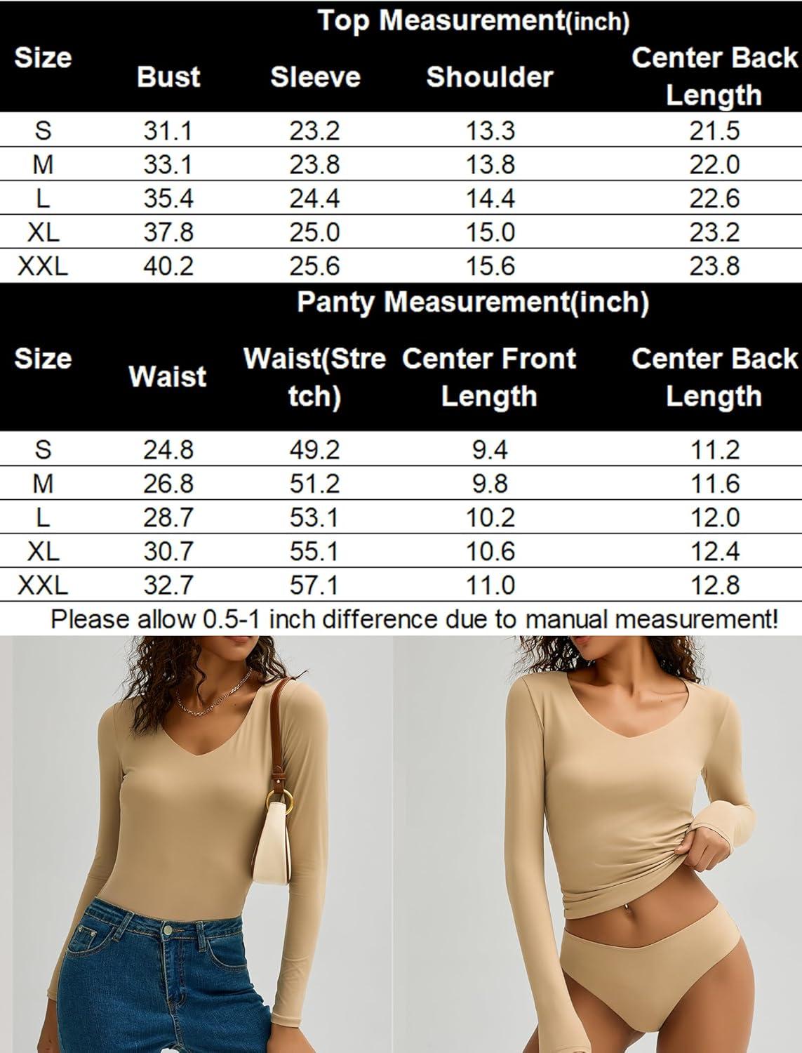imageAvidlove Womens Long Sleeve Tops Sweetheart Neck Y2k Double Lined Bodysuit Top Fitted Basic Tee Going Out ShirtsKhaki