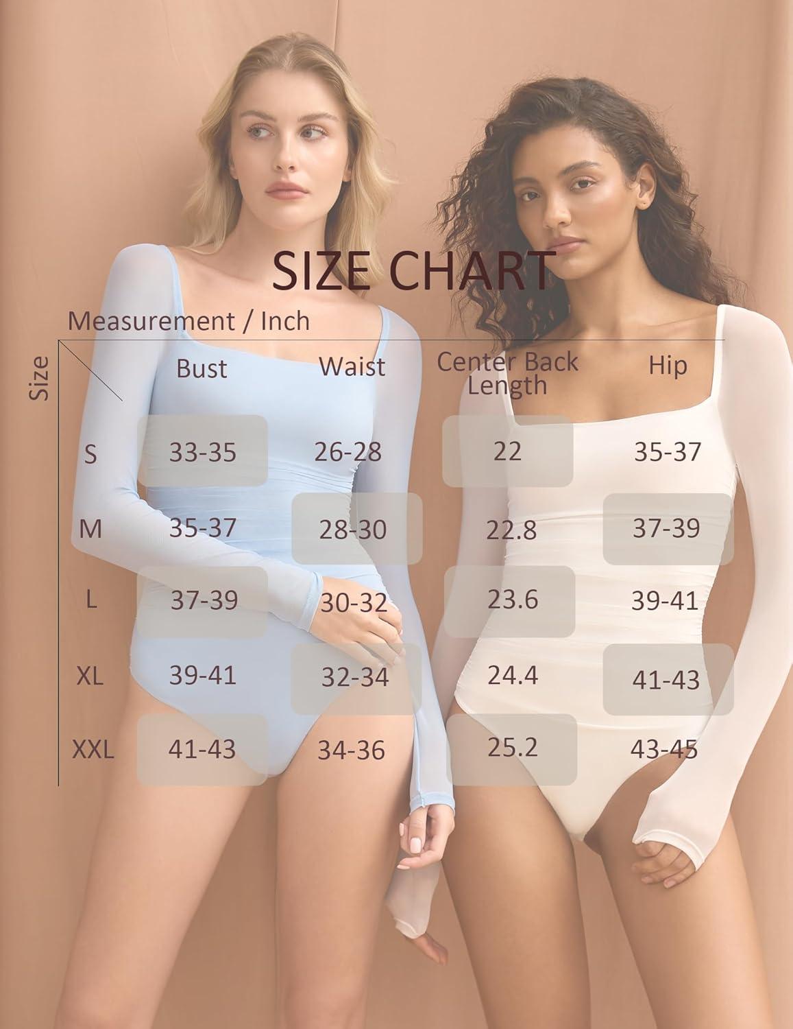 imageAvidlove Womens Square Neck Mesh Long Sleeve Bodysuit Shirts Ruched Body Suit Sexy Sheer Tops Date Night OutfitClear Blue