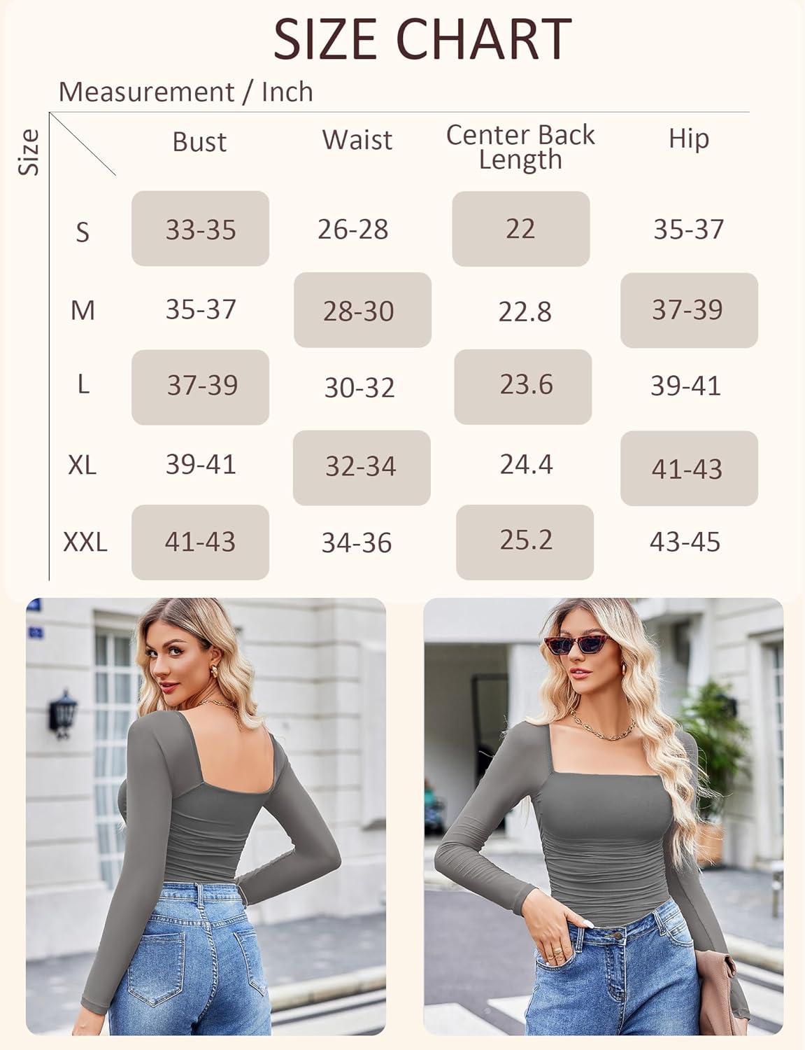 imageAvidlove Womens Square Neck Mesh Long Sleeve Bodysuit Shirts Ruched Body Suit Sexy Sheer Tops Date Night OutfitDark Grey