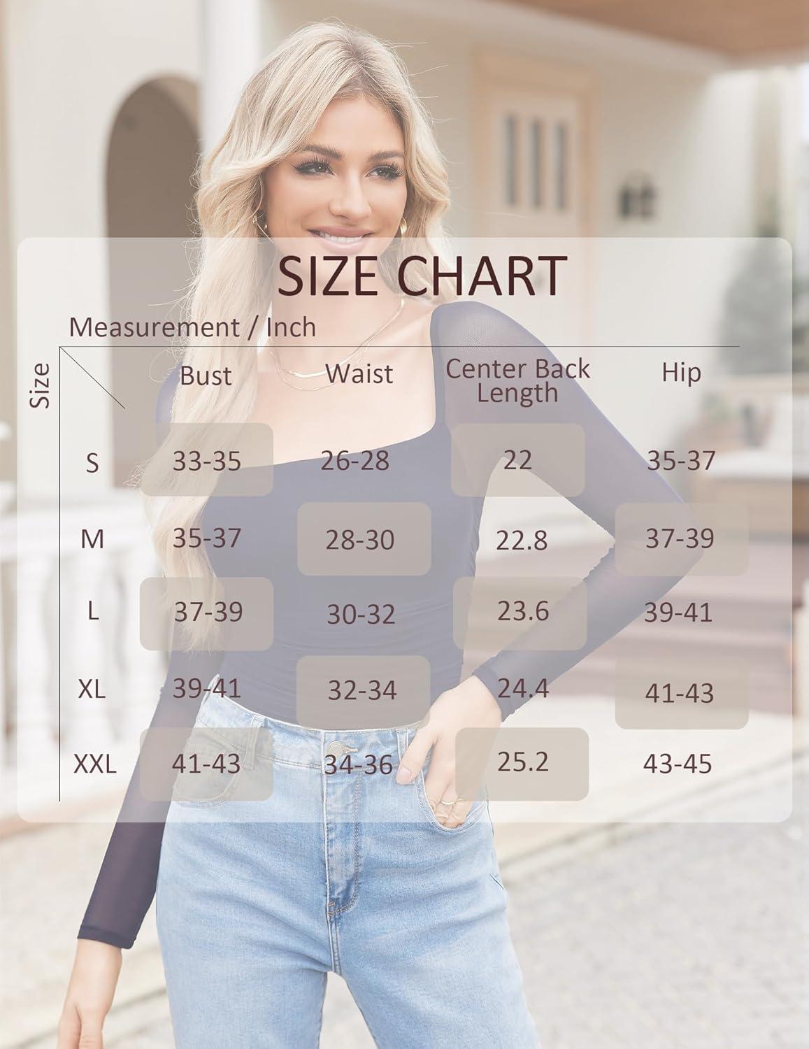 imageAvidlove Womens Square Neck Mesh Long Sleeve Bodysuit Shirts Ruched Body Suit Sexy Sheer Tops Date Night OutfitNavy Blue