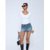 imageAvidlove Bodysuits for Women Long Sleeve V Neck Body Suit Bodysuit Double Lined Thong Body Suits Sexy TopsB White