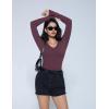 imageAvidlove Bodysuits for Women Long Sleeve V Neck Body Suit Bodysuit Double Lined Thong Body Suits Sexy TopsPurple
