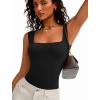 imageAvidlove Bodysuits for Women Square Neck Body Suit Double Lined Tank Top Bodysuit SoftBlack