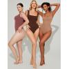 imageAvidlove Bodysuits for Women Square Neck Body Suit Double Lined Tank Top Bodysuit SoftCoffee