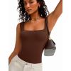 imageAvidlove Bodysuits for Women Square Neck Body Suit Double Lined Tank Top Bodysuit SoftCoffee