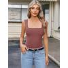 imageAvidlove Bodysuits for Women Square Neck Body Suit Double Lined Tank Top Bodysuit SoftDark Purple Red