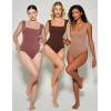 imageAvidlove Bodysuits for Women Square Neck Body Suit Double Lined Tank Top Bodysuit SoftDark Purple Red