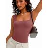 imageAvidlove Bodysuits for Women Square Neck Body Suit Double Lined Tank Top Bodysuit SoftDark Purple Red