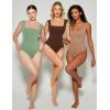 imageAvidlove Bodysuits for Women Square Neck Body Suit Double Lined Tank Top Bodysuit SoftGreen