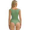 imageAvidlove Bodysuits for Women Square Neck Body Suit Double Lined Tank Top Bodysuit SoftGreen