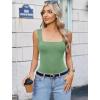 imageAvidlove Bodysuits for Women Square Neck Body Suit Double Lined Tank Top Bodysuit SoftGreen