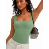 imageAvidlove Bodysuits for Women Square Neck Body Suit Double Lined Tank Top Bodysuit SoftGreen