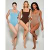 imageAvidlove Bodysuits for Women Square Neck Body Suit Double Lined Tank Top Bodysuit SoftLight Blue