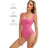 imageAvidlove Bodysuits for Women Square Neck Body Suit Double Lined Tank Top Bodysuit SoftPink