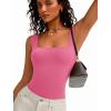 imageAvidlove Bodysuits for Women Square Neck Body Suit Double Lined Tank Top Bodysuit SoftPink
