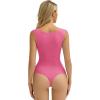 imageAvidlove Bodysuits for Women Square Neck Body Suit Double Lined Tank Top Bodysuit SoftPink