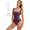 imageAvidlove Bodysuits for Women Square Neck Body Suit Double Lined Tank Top Bodysuit SoftPurple