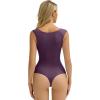 imageAvidlove Bodysuits for Women Square Neck Body Suit Double Lined Tank Top Bodysuit SoftPurple