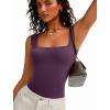 imageAvidlove Bodysuits for Women Square Neck Body Suit Double Lined Tank Top Bodysuit SoftPurple