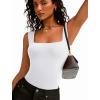 imageAvidlove Bodysuits for Women Square Neck Body Suit Double Lined Tank Top Bodysuit SoftWhite