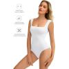 imageAvidlove Bodysuits for Women Square Neck Body Suit Double Lined Tank Top Bodysuit SoftWhite