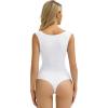 imageAvidlove Bodysuits for Women Square Neck Body Suit Double Lined Tank Top Bodysuit SoftWhite