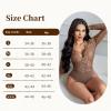 imageAvidlove Lace Bodysuit for Women Sexy Long Sleeve V Neck Body Suits Going Out Tops Snap Crotch One Piece Teddy LingerieBrown