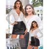 imageAvidlove Lace Bodysuit for Women Sexy Long Sleeve V Neck Body Suits Going Out Tops Snap Crotch One Piece Teddy LingerieWhite