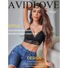 imageAvidlove Lace Bralette for Women V Neck Tank Top Spaghetti Strap Tube Slim Camisole Lingerie with Detachable PaddedBlack