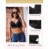 imageAvidlove Lace Bralette for Women V Neck Tank Top Spaghetti Strap Tube Slim Camisole Lingerie with Detachable PaddedBlack