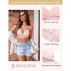 imageAvidlove Lace Bralette for Women V Neck Tank Top Spaghetti Strap Tube Slim Camisole Lingerie with Detachable PaddedPink