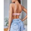 imageAvidlove Lace Bralette for Women V Neck Tank Top Spaghetti Strap Tube Slim Camisole Lingerie with Detachable PaddedPink