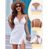 imageAvidlove Lingerie for Women Satin Lace Mini Dress V Neck Nightgown Sexy Boudoir Outfits1white