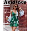 imageAvidlove Lingerie for Women Satin Lace Mini Dress V Neck Nightgown Sexy Boudoir OutfitsGreen Floral