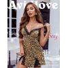 imageAvidlove Lingerie for Women Satin Lace Mini Dress V Neck Nightgown Sexy Boudoir OutfitsLeopard Print