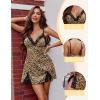 imageAvidlove Lingerie for Women Satin Lace Mini Dress V Neck Nightgown Sexy Boudoir OutfitsLeopard Print