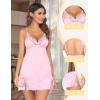 imageAvidlove Lingerie for Women Satin Lace Mini Dress V Neck Nightgown Sexy Boudoir OutfitsPink