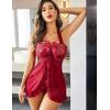 imageAvidlove Lingerie for Women Sexy Halter Lace Babydoll Dress Open Front Chemise Boudoir Nighty XS5XLA Dark Red