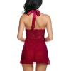imageAvidlove Lingerie for Women Sexy Halter Lace Babydoll Dress Open Front Chemise Boudoir Nighty XS5XLA Dark Red
