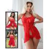 imageAvidlove Lingerie for Women Sexy Halter Lace Babydoll Dress Open Front Chemise Boudoir Nighty XS5XLA Hot Red