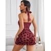 imageAvidlove Lingerie for Women Sexy Halter Lace Babydoll Dress Open Front Chemise Boudoir Nighty XS5XLBurgundy Butterfly