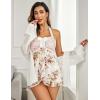 imageAvidlove Lingerie for Women Sexy Halter Lace Babydoll Dress Open Front Chemise Boudoir Nighty XS5XLFloral White