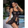 imageAvidlove Lingerie for Women Sexy Halter Lace Babydoll Dress Open Front Chemise Boudoir Nighty XS5XLHalloween Pumpkin