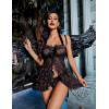 imageAvidlove Lingerie for Women Sexy Halter Lace Babydoll Dress Open Front Chemise Boudoir Nighty XS5XLHalloween Pumpkin