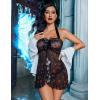 imageAvidlove Lingerie for Women Sexy Halter Lace Babydoll Dress Open Front Chemise Boudoir Nighty XS5XLHalloween Pumpkin