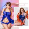 imageAvidlove Lingerie for Women Sexy Halter Lace Babydoll Dress Open Front Chemise Boudoir Nighty XS5XLRoyal Blue