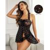 imageAvidlove Lingerie for Women Sexy Halter Lace Babydoll Dress Open Front Chemise Boudoir Nighty XS5XLSilver Bow